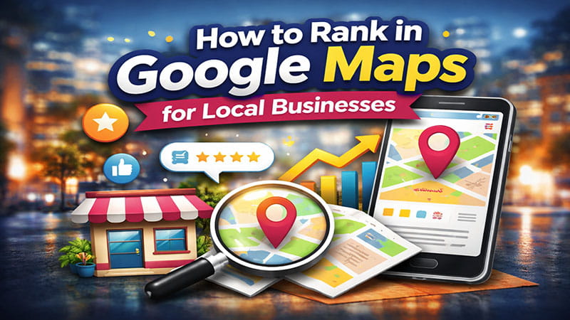 Visual guide on optimizing Google Maps rankings for local businesses, featuring key tips and techniques.